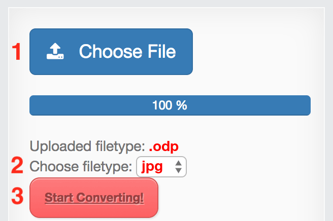How to convert ODP files online to JPG